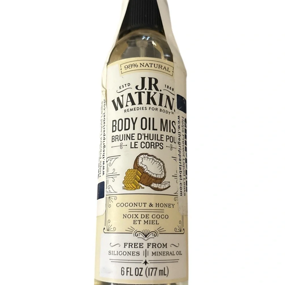 JR Watkins Natural Hydrating Body Oil Mist, Coconut Milk & Honey (059)